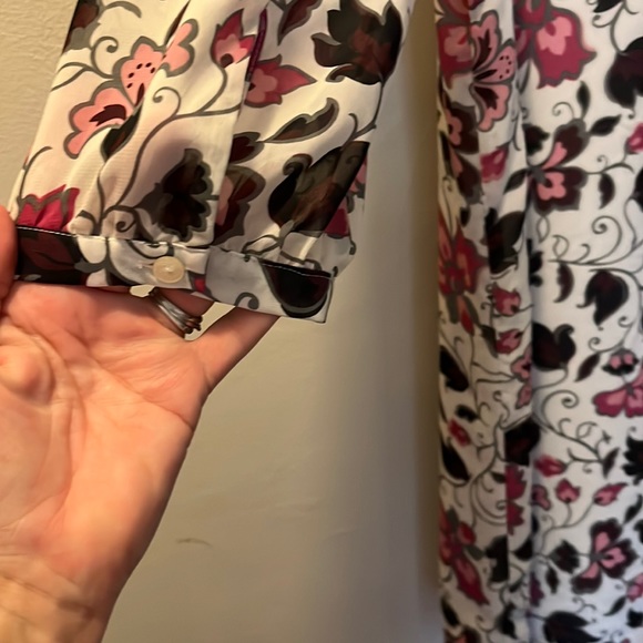 Floral Flowy MIDI LOFT Dress women L - Picture 3 of 12